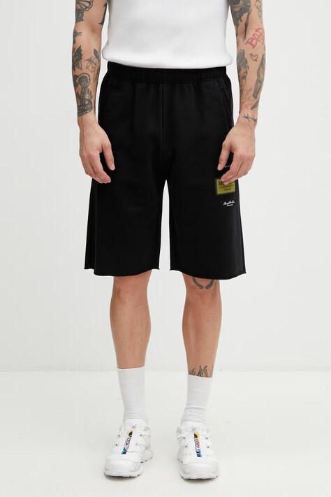 MM6 Maison Margiela szorty dresowe męskie z bawełną czarne regular waist SH0MU0027.S25606.900