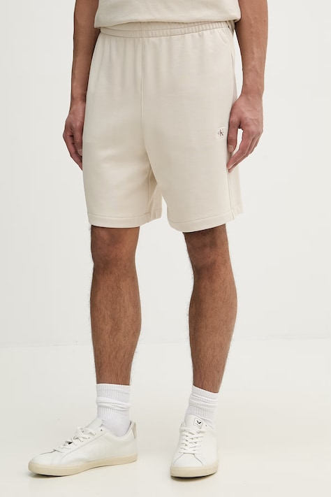 Calvin Klein Jeans szorty męskie bawełniane beżowe high waist LV04RF282G