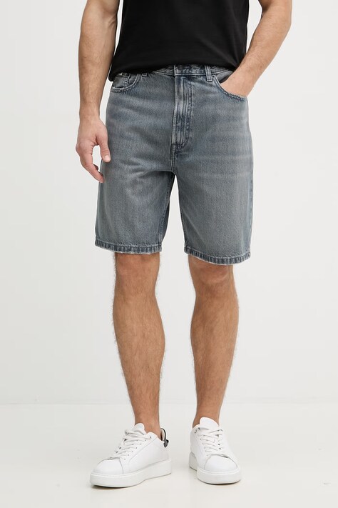Calvin Klein Jeans szorty męskie bawełniane niebieskie regular waist LV04RF732G