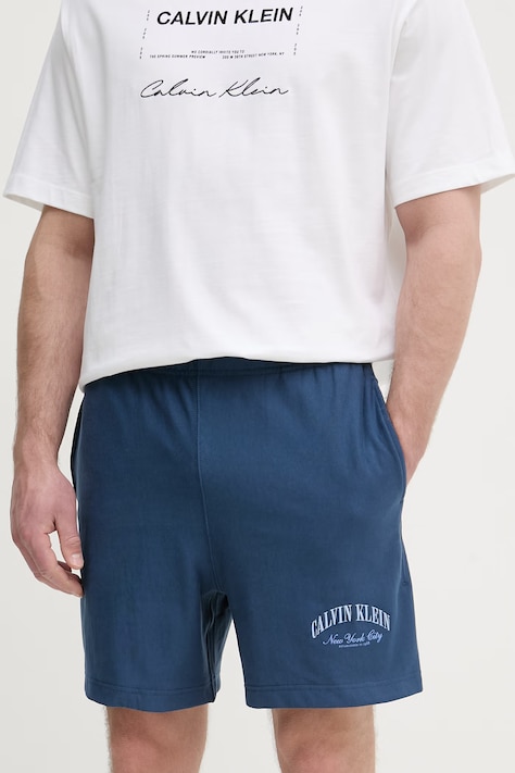 Calvin Klein Jeans къс панталон тип анцуг мъжки с памук тъмносин LV04RF275G