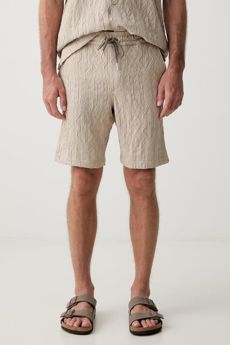 Lindbergh szorty męskie z wiskozą beżowe regular waist 30.503739