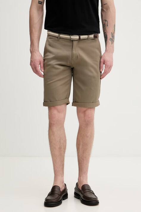 Lindbergh szorty męskie z bawełną beżowe regular waist 30.505044B