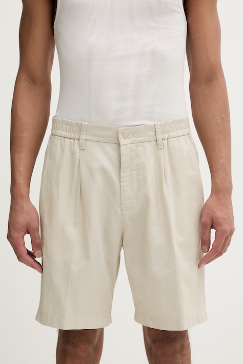 Marc O'Polo szorty damskie bawełniane beżowe regular waist 5000012809