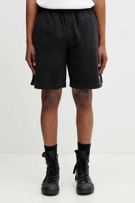 Vetements Biker Cross szorty dresowe bawełniane męskie czarne regular waist ME76SS163B