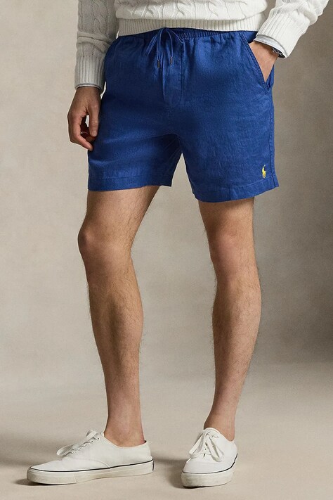 Polo Ralph Lauren szorty męskie bawełniane niebieskie regular waist 710P08205