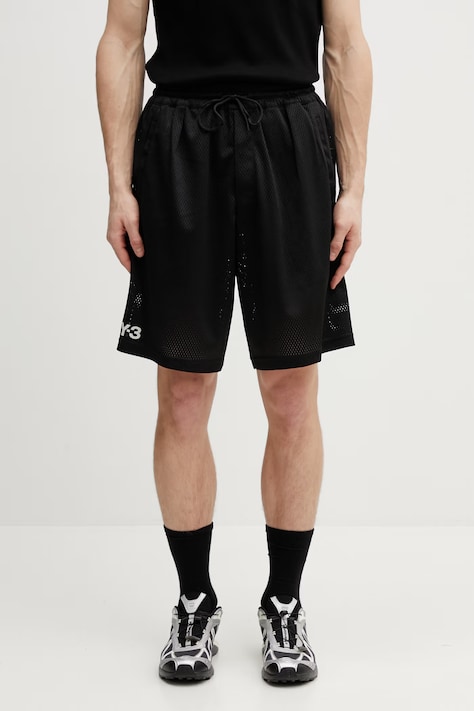 Šortky Y-3 US MESH SHORTS pánske, čierna farba, KF1083