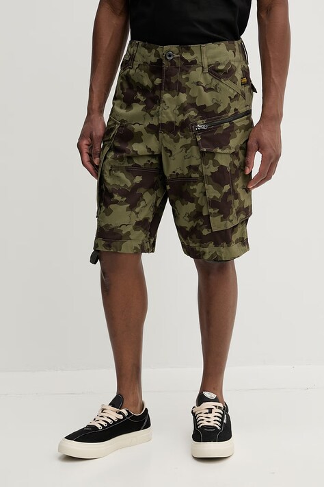G-Star szorty cargo męskie bawełniane Rovic zip relaxed 1\2 zielone regular waist D08566-D553
