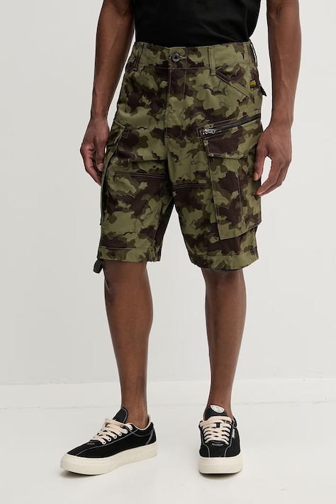 G-Star szorty cargo męskie bawełniane Rovic zip relaxed 1\2 zielone regular waist D08566-D553