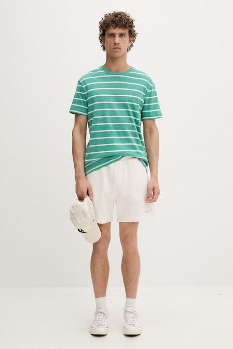 Tommy Jeans szorty dresowe męskie z bawełną beżowe DM0DM22697