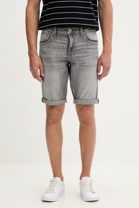 Tommy Jeans szorty męskie bawełniane z elastanem szare regular waist DM0DM22975