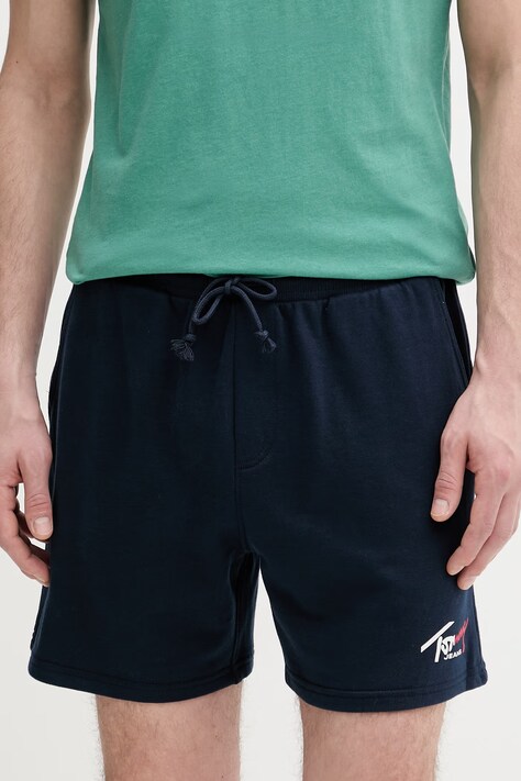 Tommy Jeans szorty dresowe męskie bawełniane granatowe regular waist DM0DM23017