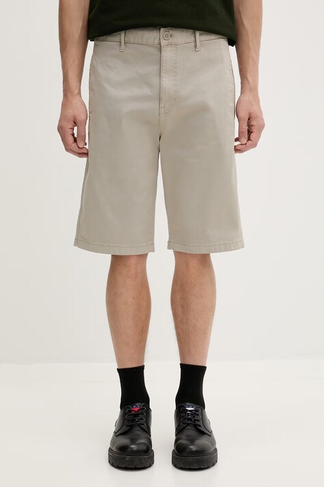 Tommy Jeans szorty męskie bawełniane z elastanem beżowe regular waist DM0DM23068