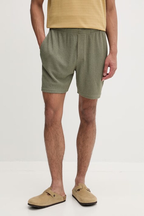 Calvin Klein šortky pánské z viskózou zelené regular waist LV00NM2987