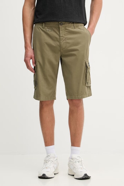 Aeronautica Militare szorty cargo męskie bawełniane zielone regular waist BE0066UCT01122