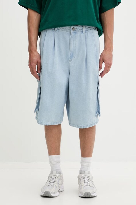 adidas Originals cargo kratke hlače moške denim ADILENIUM SEASON 5.0 modre srednji pas KX4823