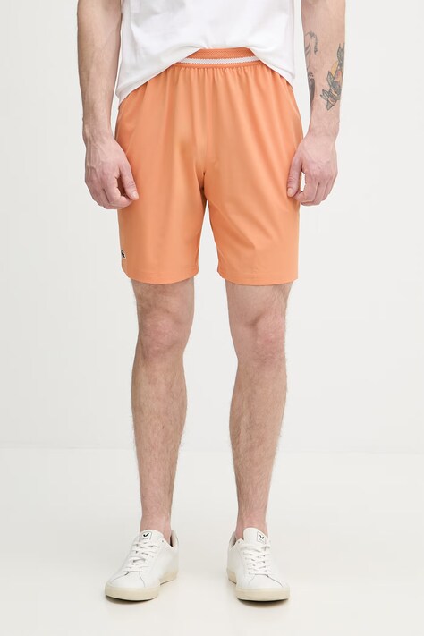 Lacoste szorty męskie pomarańczowe regular waist GH7413