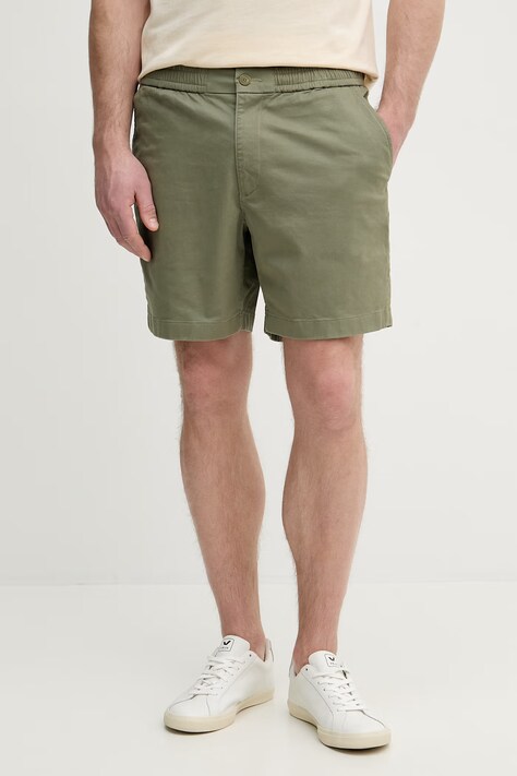 Lacoste szorty męskie bawełniane z elastanem zielone regular waist GH2324