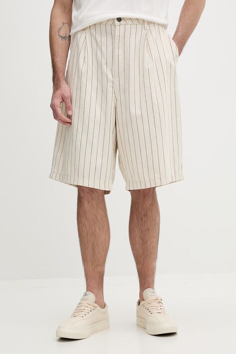 Guess Jeans szorty męskie bawełniane beżowe regular waist M6GD39 D7961