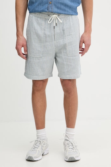 Guess Jeans kratke hlače za muškarce s primjesom lana plava M6GD56 WO551