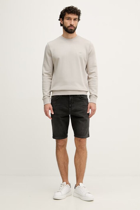 BOSS Orange Kratke hlače muške od trapera crne spušteni struk 50568924