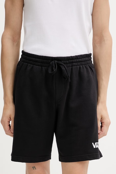 Vans teplákové šortky pánske s bavlnou čierne regular waist VN000W16BLK1