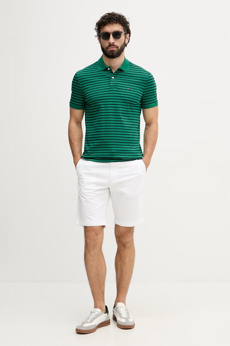 Tommy Hilfiger szorty męskie bawełniane z elastanem białe regular waist MW0MW42349