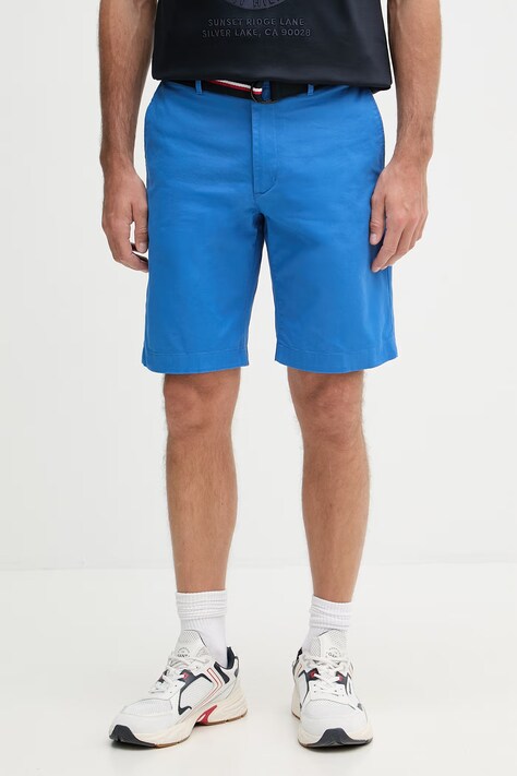 Tommy Hilfiger szorty męskie bawełniane z elastanem niebieskie MW0MW42349