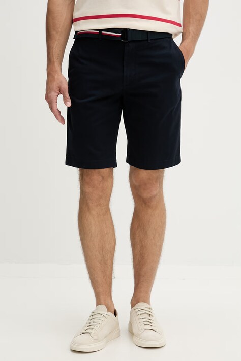 Tommy Hilfiger šortky pánske bavlnené s elastanom tmavomodré MW0MW42349
