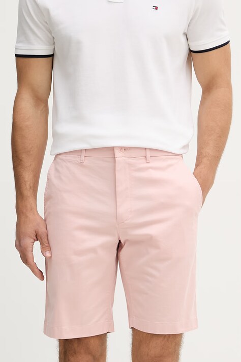 Tommy Hilfiger Kratke hlače za muškarce od pamuka s elastanom roze MW0MW42351