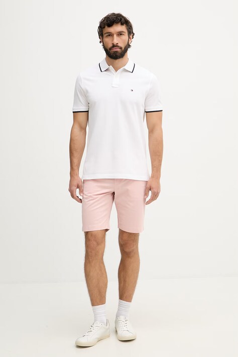 Tommy Hilfiger szorty męskie bawełniane z elastanem różowe regular waist MW0MW42351