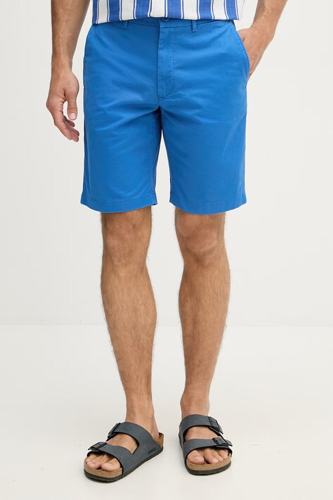 Tommy Hilfiger szorty męskie bawełniane z elastanem niebieskie regular waist MW0MW42351