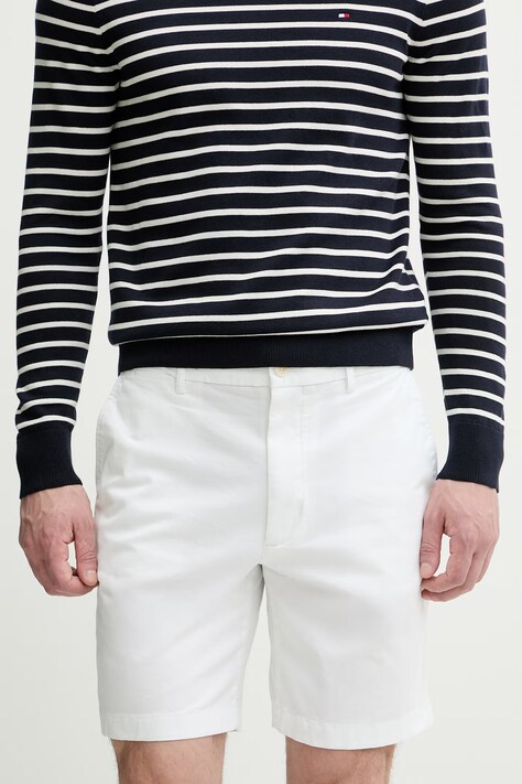 Tommy Hilfiger szorty chino męskie bawełniane z elastanem białe regular waist MW0MW42352