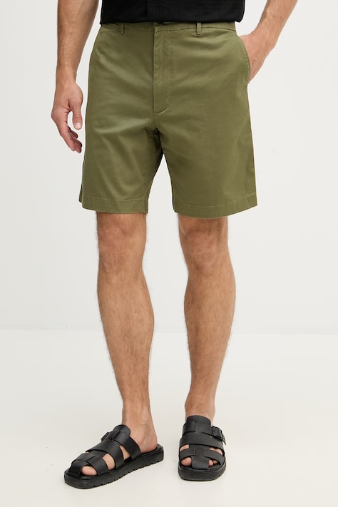 Tommy Hilfiger šortky chino pánske bavlnené s elastanom zelené regular waist MW0MW42352