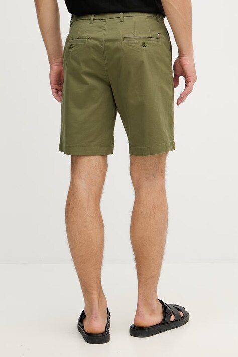 Tommy Hilfiger szorty chino męskie bawełniane z elastanem zielone MW0MW42352