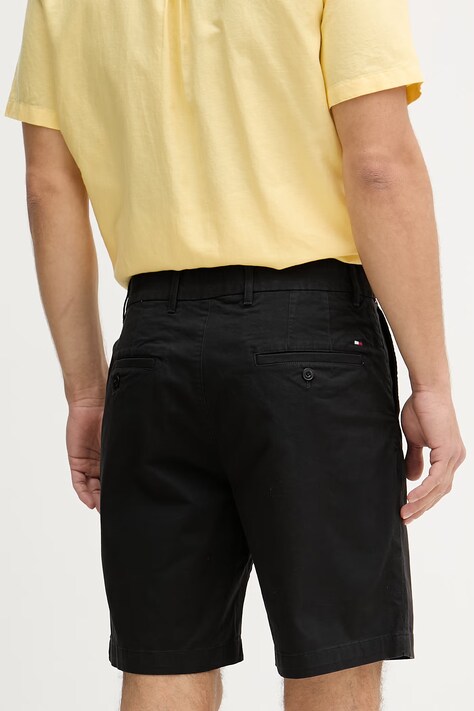 Tommy Hilfiger chino kratke hlače muške od pamuka s elastanom crne MW0MW42352