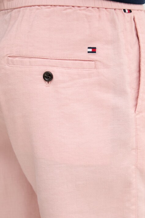 Tommy Hilfiger szorty męskie z lnem różowe regular waist MW0MW44353