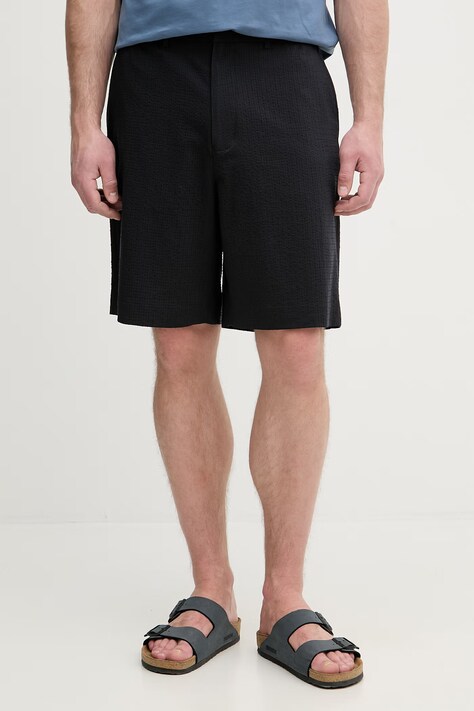 Armani Exchange szorty męskie z lyocellem granatowe regular waist XM002101 AF22363