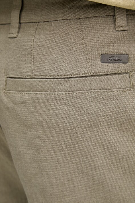 Armani Exchange шорти чоловічі з льоном — SS26-SZM0I1, зелений — фото 4