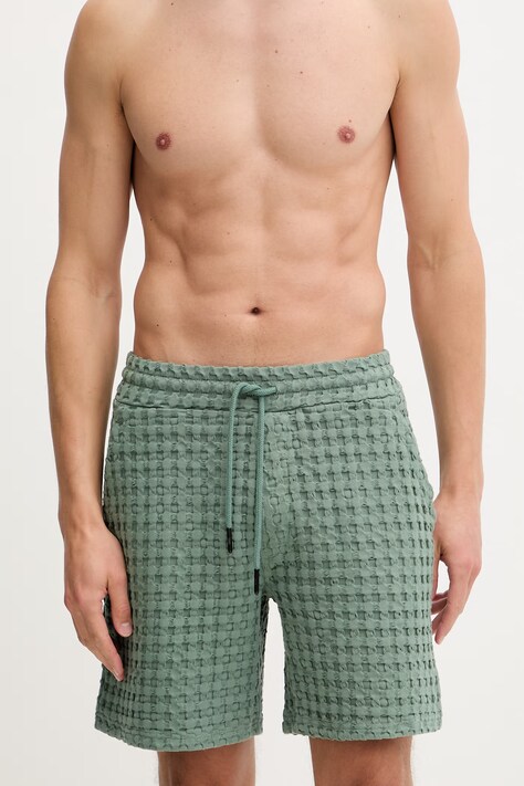 OAS szorty dresowe męskie bawełniane zielone regular waist 201002-1006