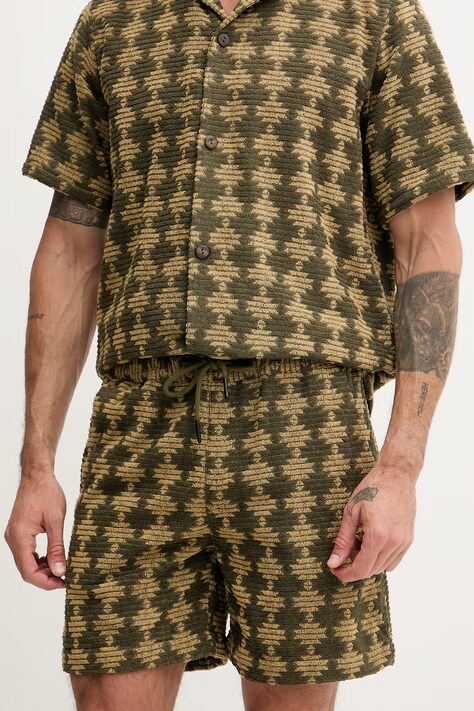 OAS szorty dresowe męskie bawełniane zielone regular waist 201002-2014