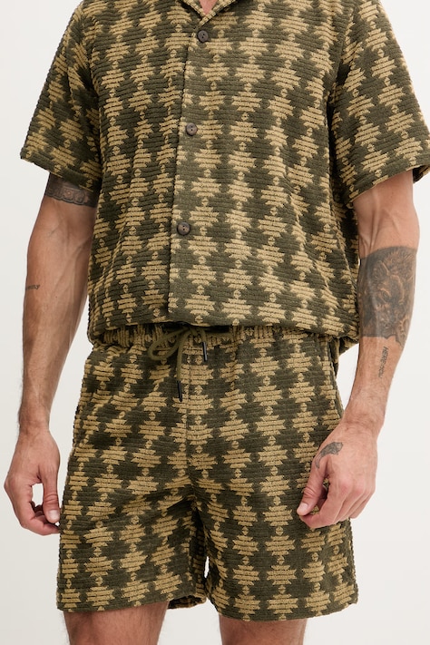 OAS szorty dresowe męskie bawełniane zielone regular waist 201002-2014