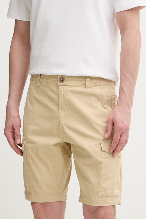 Napapijri szorty cargo męskie bawełniane N-Deline beżowe regular waist NP0A4HOTN3D1