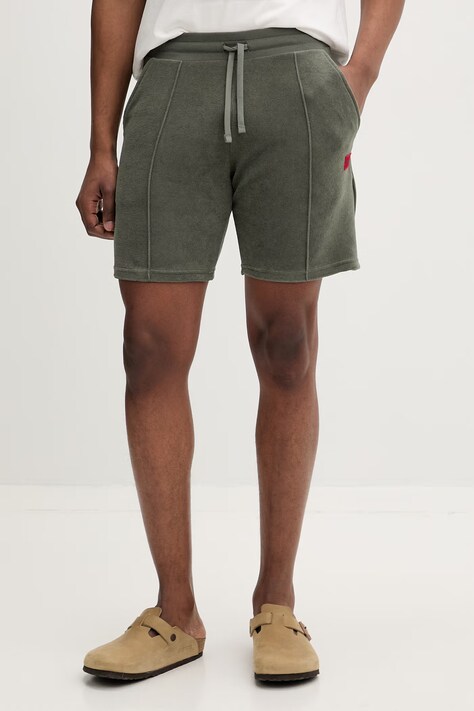 HUGO szorty lounge męskie z bawełną TERRANCE SHORTS zielone regular waist 50559743