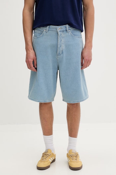 HUGO Blue pantaloni scurți bărbați din bumbac MASON/S albaștri regular waist 50555976