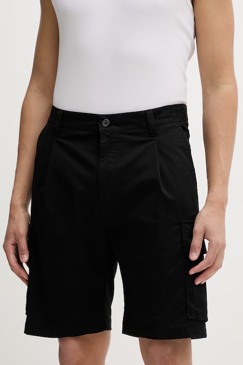 HUGO šortky cargo pánske Craysen262S čierne high waist 50556891