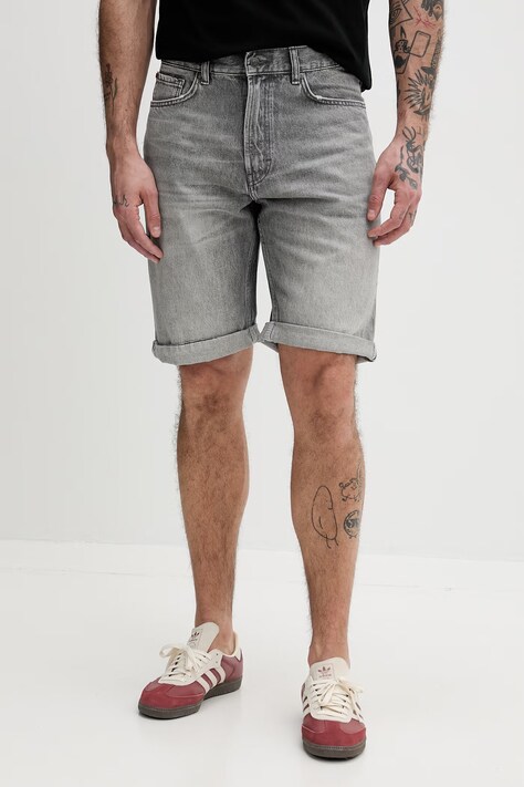 HUGO kratke hlače moške denim HUGO 838/S sive srednji pas 50560391