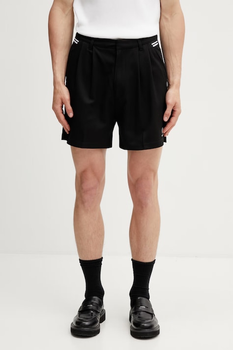 Fred Perry x Kris Van Assche szorty eleganckie męskie z wiskozą czarne ST2104