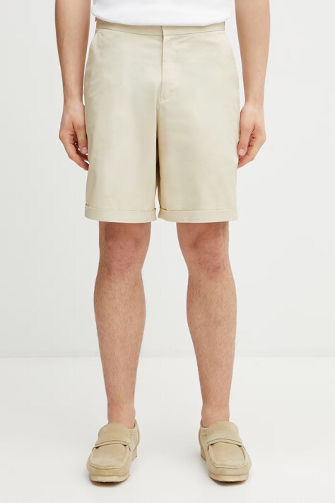Fred Perry szorty męskie bawełniane beżowe regular waist S2301