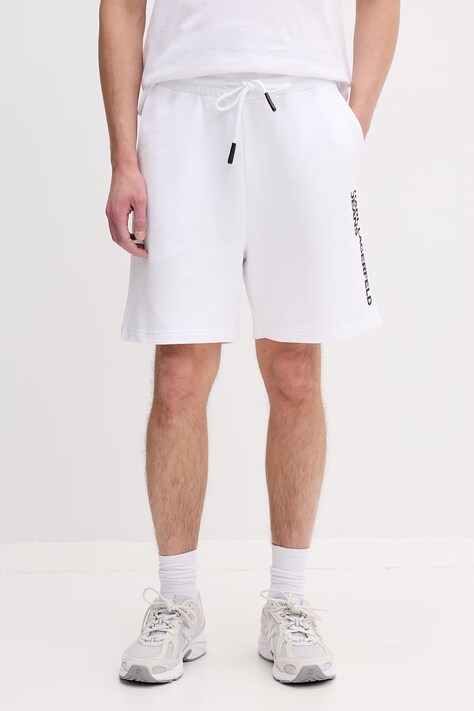 Karl Lagerfeld Jeans teplákové šortky pánské bavlněné bílé regular waist A2M10166