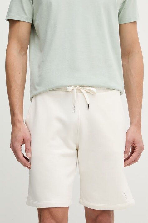 Guess szorty dresowe męskie bawełniane beżowe regular waist M6GD12 K3020